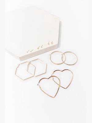 Assorted Hoop & Stud Earrings Set