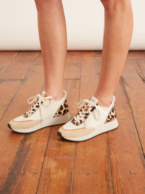 Remi Lace Up Sneaker In Mocha Haircalf