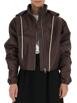 Rick Owens High Neck Cropped Jacket