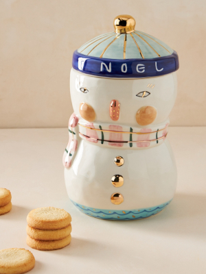 Birdcanfox Joyeux Noel Snowman Cookie Jar