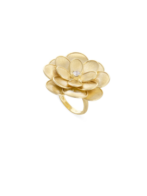 Marco Bicego® Petali Collection 18k Yellow Gold And Diamond Extra Large Flower Ring