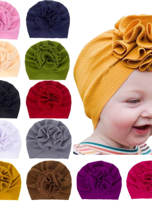 Solid Front Ruffled Turban