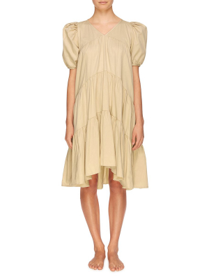 Matteo Tiered Midi Dress - Oat