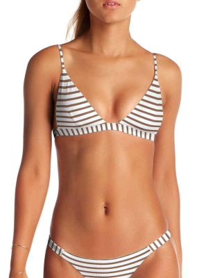 Vitamin A Moss Bikini Top In Cocoa Marin Stripe 77nt Msd