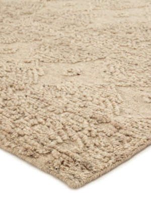 Dentelle Hand-knotted Geometric Beige Area Rug