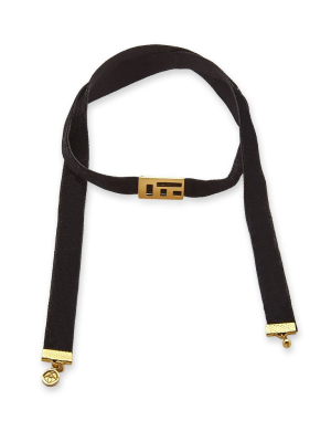 Velvet Abelia Choker Necklace - Black/gold