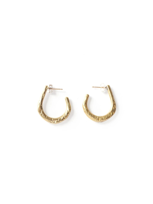 Push Earrings, Brass