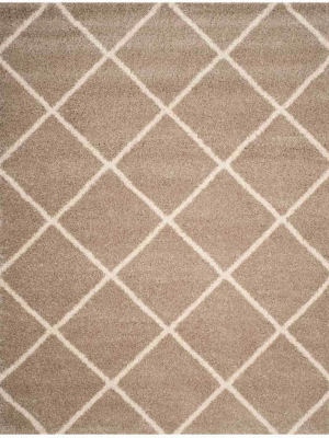 Hudson Shag Diamond Beige/ivory Area Rug