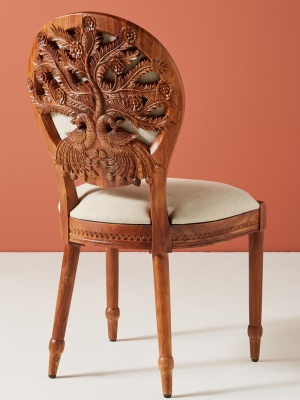 Handcarved Peacock Dining Chair