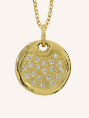 Julez Bryant 14k Gold Dena Medium Round Dog Tag