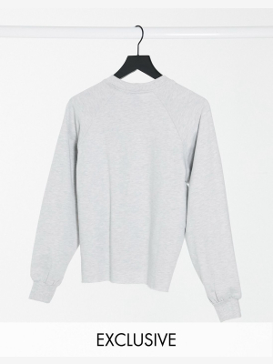 Collusion Oversized Sweatshirt In Gray Marl