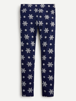 Girls' Everyday Leggings In Foil Snowflakes