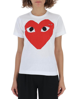 Comme Des Garçons Play Double Heart Logo T-shirt