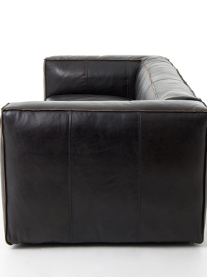 Nolita Reverse Stitch Sofa In Old Saddle Black