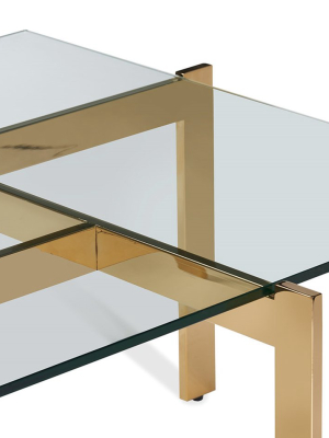 Interlude Home Luc Cocktail Table In Polished Brass