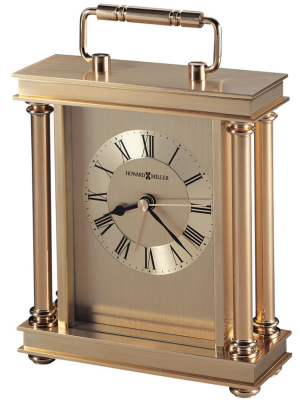 Howard Miller Audra Table Clock 645-584 – Brass Carriage Clock With Quartz Alarm Movement