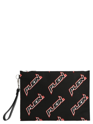 Philipp Plein Logo Printed Clutch Bag