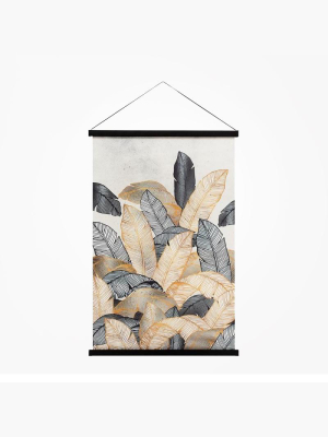 Miko Hanging Printed Canvas Rolled Wall Art - Palm Leaves