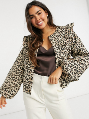 Vila Jacket In Leopard Print