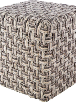 Colton Pouf Charcoal/camel/light Gray