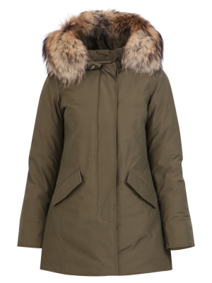 Woolrich Hooded Fur Trimmed Coat