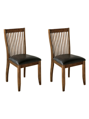 2pc Stuman Dining Upholstered Side Chair Brown - Signature Design By Ashley