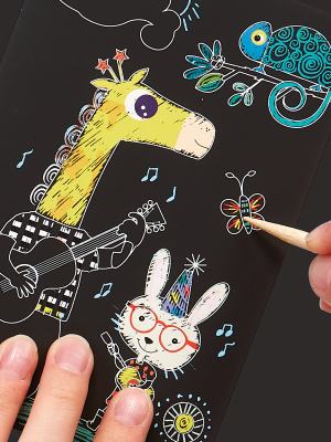 Safari Party Scratch And Scribble Mini Scratch Art Kit