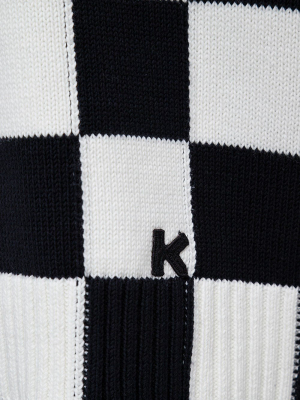 Kenzo Check Logo Embroidered Sweatshirt