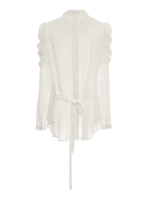 Ruffle Sleeve Tie Shirt