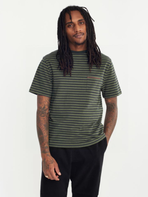 Wax London Dean T-shirt - Khaki/navy