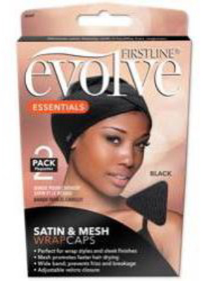 Evolve Wrap Cap - Black - 2pk