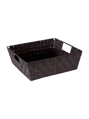 Simplify Large Woven Storage Bin Chocolate