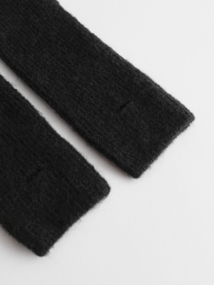 Long Fingerless Wool Blend Gloves