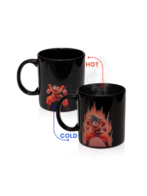 Surreal Entertainment Dragon Ball Z Custom Goku Symbol Heat Reactive Mug |black Ceramic