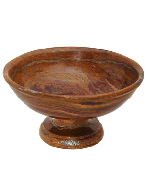 Carpo Collection Saffron Brown 12" Onyx Pedestal Bowl