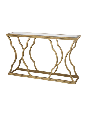 Metal Cloud Console In Gold Leaf Design By Lazy Susan