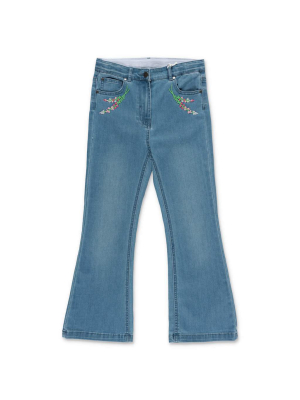 Stella Mccartney Kids Embroidered Flowers Jeans