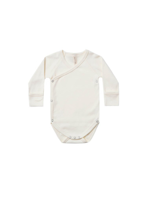 Quincy Mae Side Snap Bodysuit In Ivory