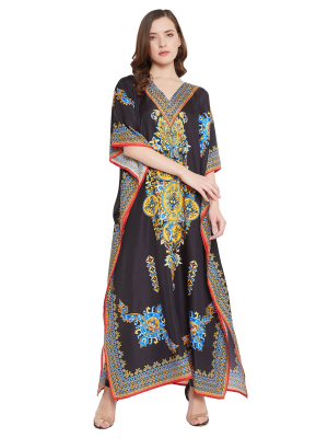 Women Polyester Kaftan Long Maxi Dress - Plus