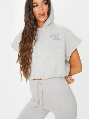 Prettylittlething Light Grey Slogan Short...