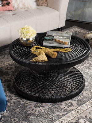 Griffin Bowed Coffee Table Black