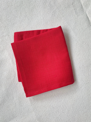 Linen Handkerchief-coquelicot