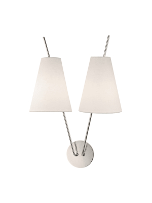 Milan 2 Light Wall Sconce Polished Nickel