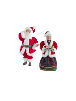 Kurt Adler 16" Kringle Klaus Mr. And Mrs. Claus, 2-piece Set