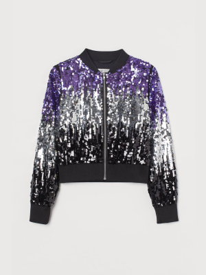 Sequined Bomber Jacket