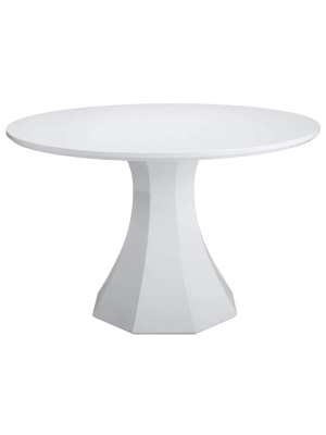 Sanara Dining Table 48", High Gloss White