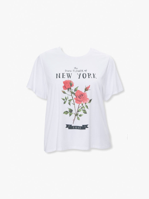 Plus Size Rose Graphic Tee