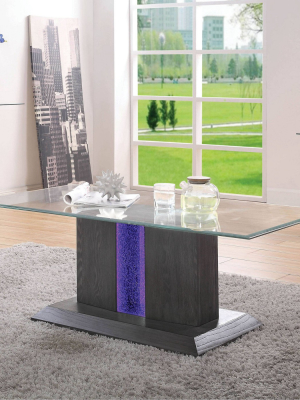 Danziger Pedestal Base Coffee Table With Led Light Gray - Mibasics