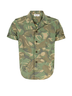 Saint Laurent Camouflage Print Military Shirt