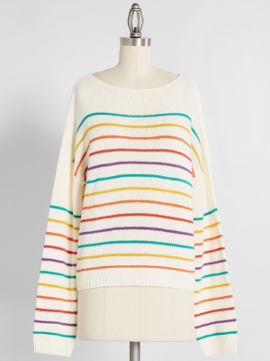 Sunshowers Rainbow Pullover Sweater